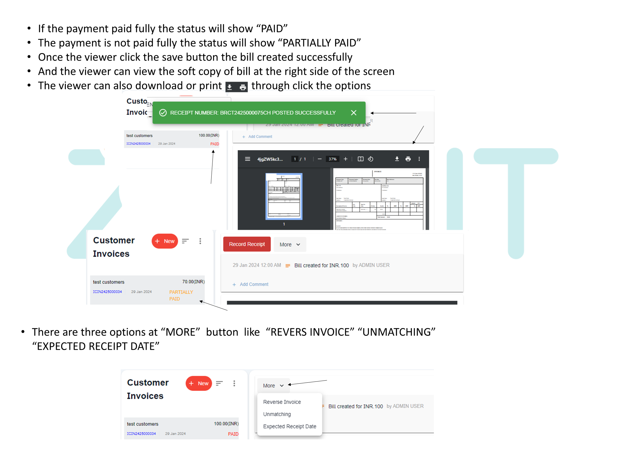 How to create customer invoice in zealit 2 0 online 